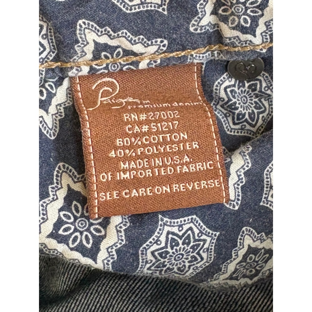 Paige Laurel Canyon Flare Jeans Womens 27 Dark Wash Blue Denim Mid Rise Stretch - Picture 10 of 13